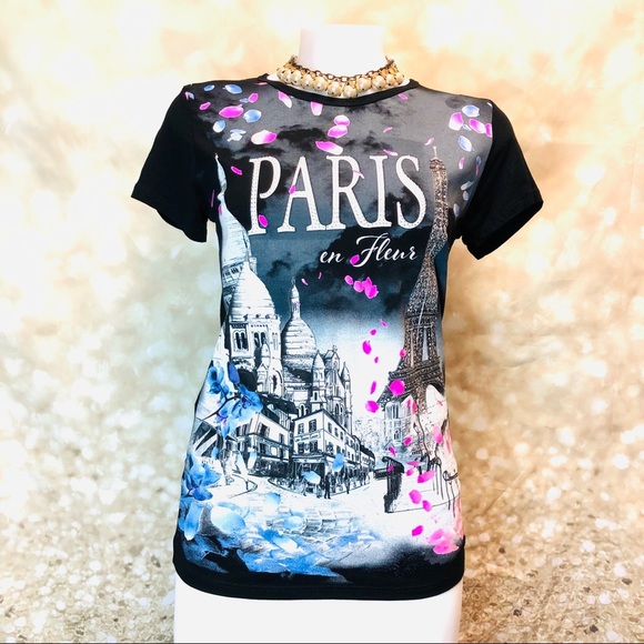 Women NWT Hello Paris tee, sz 3 - Picture 2 of 6